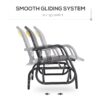 Outsunny - 2 Person Outdoor Glider Bench, Patio Double Swing Rocking Chair Loveseat With Powder Coated Steel Frame For Backyard Garden Porch - Gray - Image 6