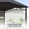 Outsunny - 10' x 10' Soft Top Patio Gazebo Outdoor Canopy With Unique Geometric Design Roof, All-Weather Steel Frame - Gray - Image 3