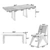 Modern 6 Piece Extendable Dining Table Set With 4 Wicker Back Upholstered Dining Chairs And Long Bench, 2 Removable Leaf - Espresso - Image 2