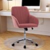 Adjustable Office Chair Ergonomic Swivel Chair - Rose Red - Image 4