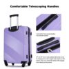 3 Piece Luggage Sets Lightweight Suitcase With Two Hooks, Spinner Wheels, (20/24/28) - Light Purple - Image 6