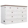 Full Solid Pine Murphy Bed Chest With Charging Station And Large Storage Drawer For Home Office Or Small Room - White / Walnut - Image 10