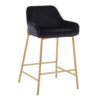 Daniella - Contemporary / Glam Fixed Height Counter Stool (Set of 2) - Gold / Black - Image 2