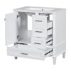 Bathroom Vanity, Modern Bathroom Cabinet With Sink Combo Set, Bathroom Storage Cabinet With A Soft Closing Door And 3 Drawers, Solid Wood Frame - White - Image 10