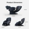 Bosscare - 3D Zero Gravity Massage Chair, Full Body Shiatsu Recliner With App - Black - Image 10