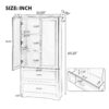 Tall Bathroom Storage Cabinet, Cabinet With 2 Doors And Drawers, Adjustable Shelf - Black - Image 6