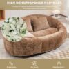 Bean Bag Sofa Lazy Sofa Durable Comfort Lounger High Back Bean Bag Chair Couch - Coffee - Image 5