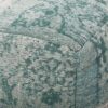 Ocean - Square Pouf Ottoman And Floor Cushion - Teal / Beige - Image 5