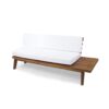 Hillcrest - V Shaped 4 Piece Sof Set With Coffee Table Cushions, Sandblast Finish - White - Image 4