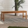Modern Chevron Top Solid Wood Patio Bench - Brown - Image 5