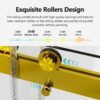 Frameless Double Sliding Soft-Close Shower Door, 3 / 8" Thick SGCC Tempered Glass Door - Brushed Gold - Image 5