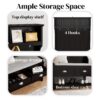 3 In 1 Wooden Hallway Hall Tree With Storage Drawers, Coat Rack, Shoe Rack Bench, And Cushion - Amber Graphite / Black - Image 6