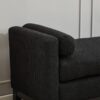 Elegant Upholstered Bench, Daybed, Ottoman With Wood Legs & 2 Bolster Pillows For End Of Bed, Bedroom, Living Room, Entryway - Black - Image 7