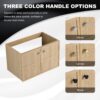 Modern 30" Wall Mounted Bathroom Vanity With Soft Closing Doors, Excluding Sink - Oak - Image 9