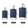 3 Piece Luggage Sets Lightweight Suitcase With Two Hooks, Spinner Wheels, Tsa Lock, (20/24/28) Navy - Image 3