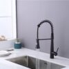 Commercial Kitchen Faucet With Pull Down Sprayer And Magnetic Docking Spray Head - Matte Black - Image 3