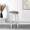 26" Counter Height Swivel Bar Stools (Set of 2) With Upholstered Seat - White - Image 5