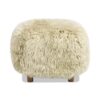 Enchante - New Zealand Sheepskin Rectangular Accent Ottoman - Taupe / Natural - Image 4