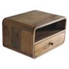 Large Curve Upper Slot Floating Bedside Table - Brown - Image 8