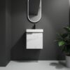 Wall Mounted Bathroom Vanity With Ceramic Sink And Storage Cabinet - Carrara White - Image 2