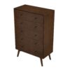Caroline - Mid-Century Modern Dresser 5 Drawer - Dark Brown - Image 2