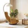 Adjustable Swivel Lounge Chair With 360 Degree Rotating Seat And Headrest Support, Leisure Chair Deck Chair Game Chair For Living Room - Yellow - Image 10