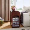 Traditional End Table With Charging Station, Narrow Side Table With USB Ports And Outlets - Red Walnut - Image 7