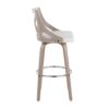 Charlotte - Farmhouse Fixed Height Barstool With Swivel With Round Footrest (Set of 2) - Light Gray / Cream - Image 3