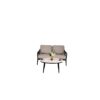 2 Piece Outdoor Patio Furniture, Modern Loveseat Sofa Conversation / Chat Set, Sunbrella Cushions And Oval Coffee Table - Ember Black - Image 10