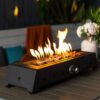 28" Tabletop Fire Pit, Propane Gas Fire Pit With Quick Connect Joint, Glass Wind Guard And Lava Rock, Outdoor Portable Tabletop Fire Pit - Black - Image 2