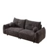 Lamb's Wool 2 Seater Cushion Sofa Comfortable Sofa For Living Room Bedroom And Other Casual Spaces Lamb's Wool Sofa With 2 Cushions And 2 Ball Pillows (Set of 2) - Gray - Image 19
