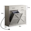 Modern Wooden Freestanding Trash Cabinet With Quick Installation And Deodorising Function - White - Image 3