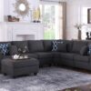 Cooper - 7 Piece Reversible L-Shape Sectional Sofa With Comfort Ottoman And Cupholder - Dark Gray - Image 7