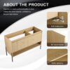 Minimalist 48" Freestanding Bathroom Vanity With 3 Soft Close Cabinet Doors - Oak - Image 5
