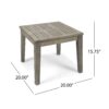 Dexterity - Outdoor Square Side Table With Wood Frame - Gray - Image 3