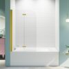 Frameless Folding Pivot Bathtub Door With Clear Tempered Glass - Brushed Gold - Image 2