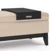 Oregon - Storage Ottoman Bench With Tray - Satin Cream - Image 5