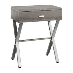 Accent Side Table, Storage Drawer, Contemporary & Modern - Taupe