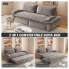 Queen Pull Out Sofa Bed, 3 In 1 Convertible Sleeper Sofa Multifunctional Velvet Loveseat Bed - Gray - Image 15