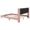 Queen Size Platform Contemporary Bed With Legs And Upholstered Headboard - Pink - Image 8