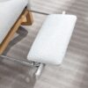 Accent Rocking Chair With Footrest High Back Rubber Wood Rocking Legs Bedroom Living Space - White - Image 8