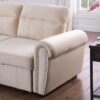 Ashton - Reversible Sleeper Sectional Sofa Chaise - Beige - Image 13