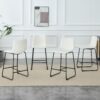 (Set of 2) Modern Minimalist Style Material Bar Stools, Suitable For Kitchen, Bar And Modern Home Design - White - Image 6