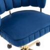 Modern Home Office Desk Chair With Adjustable Height And Swivel Wheels - Navy - Image 23