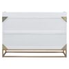 Queen Size Murphy Bed With Iron Legs, Modern Design - White - Image 9