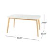 Dining Table With Splayed Rubberwood Legs & Faux Wood Tabletop, Mid Century Modern - White Oak - Image 3