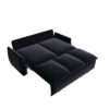 Pull Out Sofa Bed, 3 Seat Convertible Sleeper Sofa With 2 In 1 Pillow And Blanket Set Multifunctional Velvet Loveseat Bed - Black - Image 10