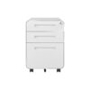 3 Drawer Mobile File Cabinet Under Desk Office, Simple Style Versatile Storage Cabinet For Legal / Letter / A4 Files, 5 Wheel Design Anti-Tilting Cold Rolled Steel Waterproof Moisture-Proof - White - Image 20