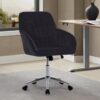 Adjustable Ergonomic Office Chair, Swivel Backrest Seat - Black - Image 5