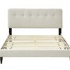 Full Sized Upholstered Bed With USB - Off White - Image 2